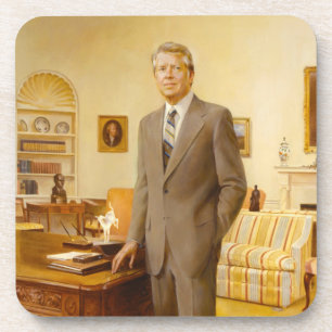 Amerikanischer Präsident James Earl Carter Oval Of Getränkeuntersetzer