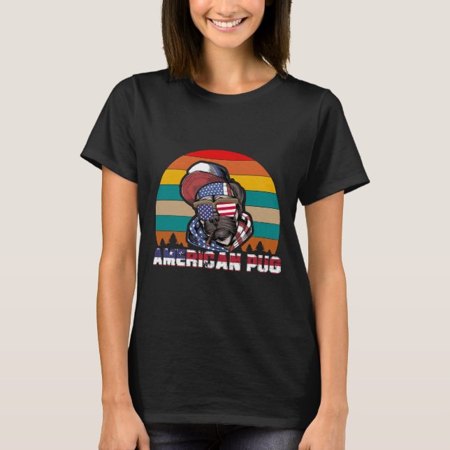 Amerikanischer Pug 149 T-Shirt (Vorderseite)