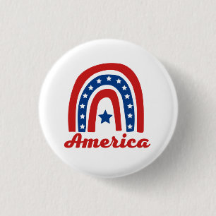 Amerikanischer Regenbogen 4. Juli Button