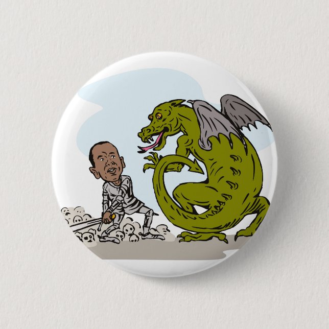 Amerikanischer Ritter-Drache Präsidenten-Barack Button (Vorderseite)