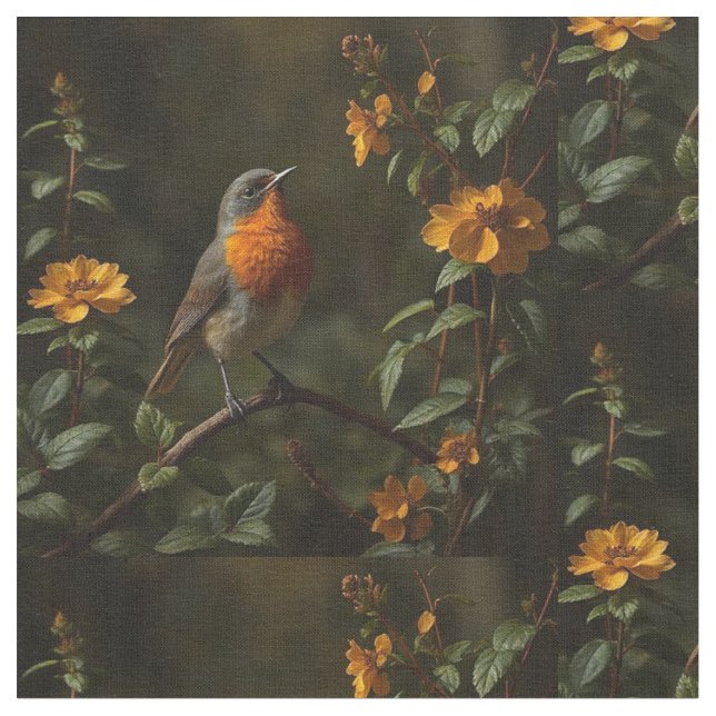 Amerikanischer Robin Bird im Garten Stoff (Nahaufnahme)