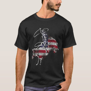 Amerikanischer Rodeo Bull Riding Retro Grunge USA T-Shirt