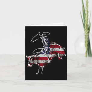 Amerikanischer Rodeo-Stier Reiten Retro-Grunge-USA Karte