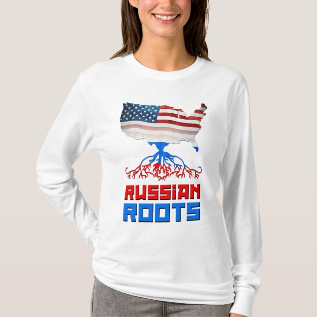 Amerikanischer Russe wurzelt den T - Shirt der (Vorderseite)