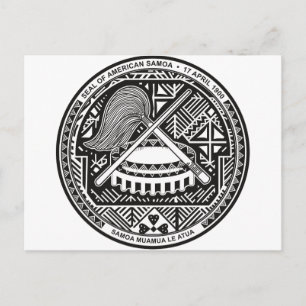 Amerikanischer Samoa-Coat mit Arm AS Postkarte