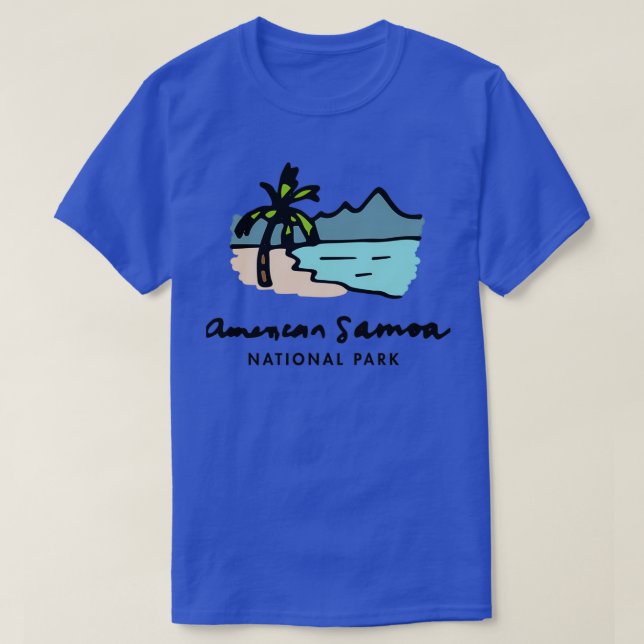 Amerikanischer Samoa-Nationalpark Handgezeichnet T-Shirt (Design vorne)