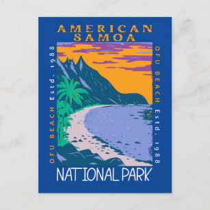Amerikanischer Samoa-Nationalpark Ofu Strand gestö Postkarte