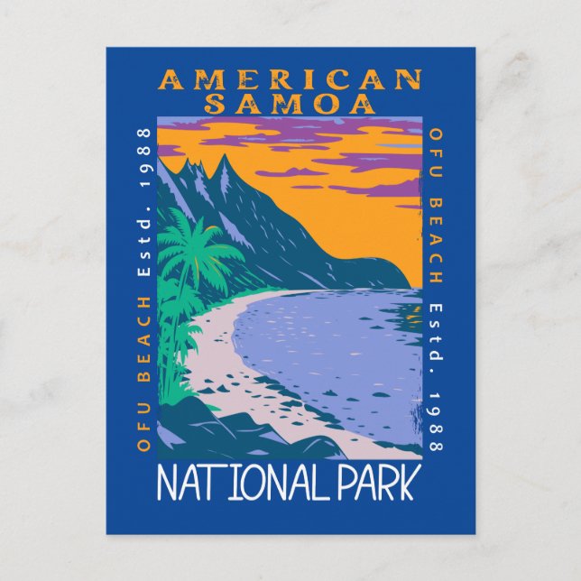 Amerikanischer Samoa-Nationalpark Ofu Strand gestö Postkarte (Vorderseite)
