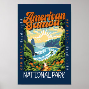 Amerikanischer Samoa-Nationalpark Retro bedrückt Poster