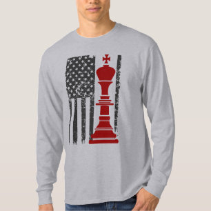 Amerikanischer Schachkönig Patriotische Flagge T-Shirt