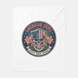 Amerikanischer Schädel Patriotischer Patriotischer Fleecedecke