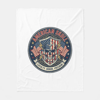 Amerikanischer Schädel Patriotischer Patriotischer Fleecedecke