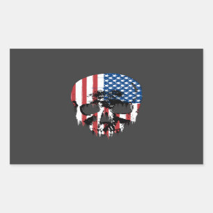Amerikanischer Schädel Rechteckiger Aufkleber