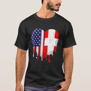 Amerikanischer Schweizer Erbschaftsmonat Schweiz F T-Shirt