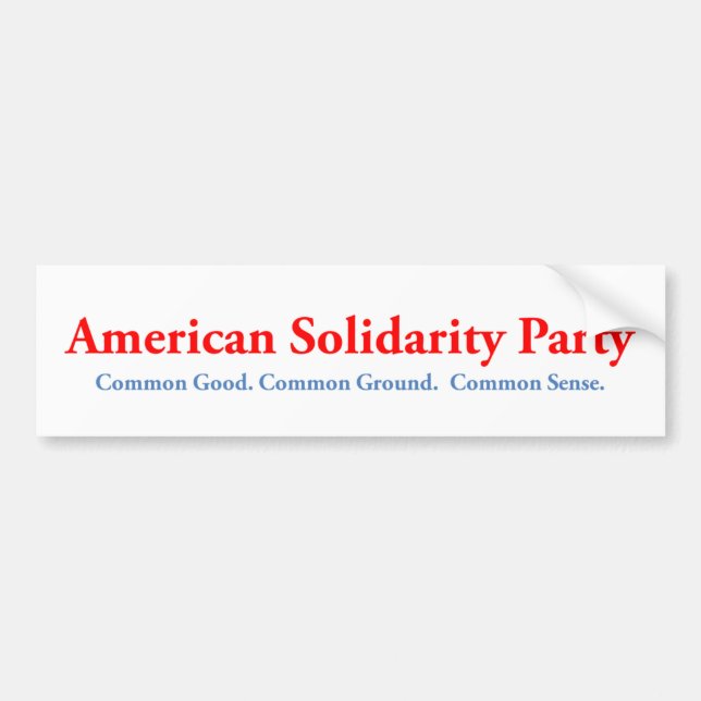 Amerikanischer solidaritäts-Party-Autoaufkleber Autoaufkleber (Vorne)