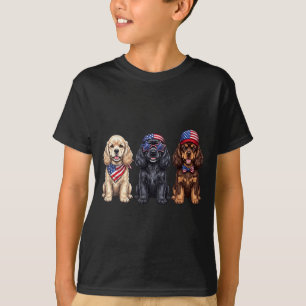 Amerikanischer Spaniel 4. Juli-Flagge Hund T-Shirt