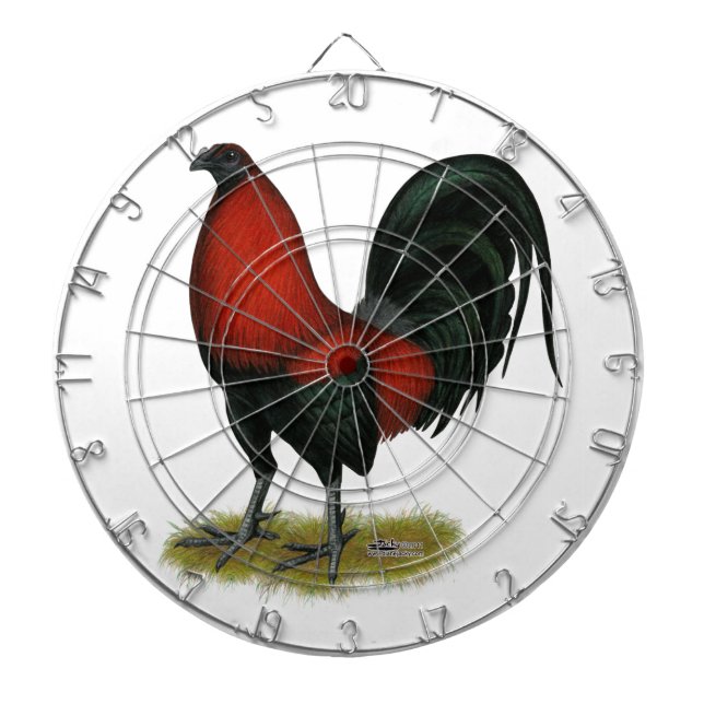 Amerikanischer Spielhahn Schwarz Rot Dartscheibe (vorne)