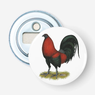 Amerikanischer Spielhahn Schwarz Rot Flaschenöffner