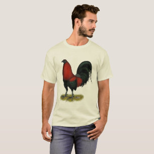 Amerikanischer Spielhahn Schwarz Rot T-Shirt