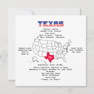 Amerikanischer Staat Texas auf einer Karte und