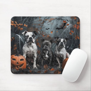 Amerikanischer Staffordshire Halloween Nacht Hund Mousepad
