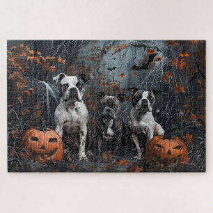 Amerikanischer Staffordshire Halloween Nacht Hund Puzzle