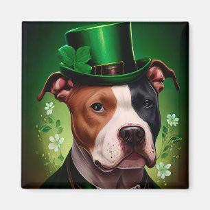 Amerikanischer Staffordshire-Hund am St. Patrick's Magnet