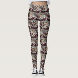 Amerikanischer Staffordshire-Hund Weihnachtsfest Leggings
