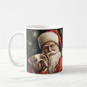 Amerikanischer Staffordshire mit Weihnachtsmann We Kaffeetasse