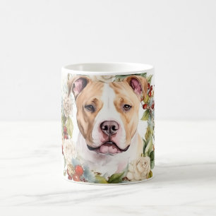 Amerikanischer Staffordshire-Weihnachtskranz Festl Kaffeetasse