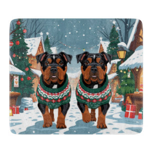 Amerikanischer Staffordshire-Weihnachtsschnee-Urla Schneidebrett