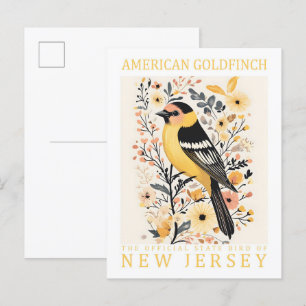 Amerikanischer Stieglitz Vogel von New Jersey USA Postkarte