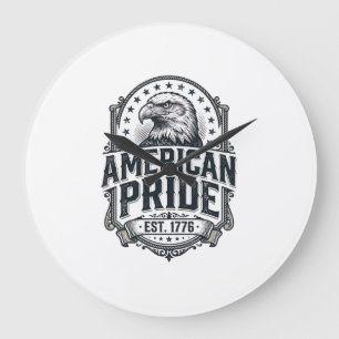 Amerikanischer Stolz Adler Vintage Patriotisches S Große Wanduhr