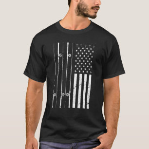Amerikanischer Stolz Fisherman Hobby Angelpol USA  T-Shirt