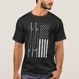 Amerikanischer Stolz Fisherman Hobby Angelpol USA T-Shirt