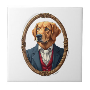 Amerikanischer Stolz Golden Retriever Vintage-Shir Fliese