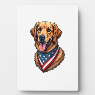 Amerikanischer Stolz Golden Retriever Vintage-Shir Fotoplatte