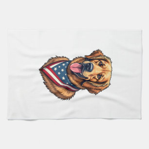 Amerikanischer Stolz Golden Retriever Vintage-Shir Geschirrtuch