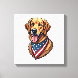 Amerikanischer Stolz Golden Retriever Vintage-Shir Leinwanddruck