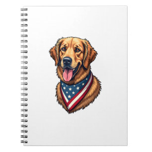 Amerikanischer Stolz Golden Retriever Vintage-Shir Notizblock