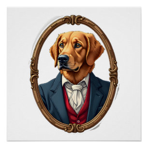 Amerikanischer Stolz Golden Retriever Vintage-Shir Poster