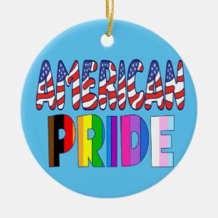 Amerikanischer Stolz - LGBTQ+ America Pride Monat Keramik Ornament