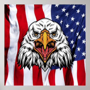 "Amerikanischer Stolz: Majestic Eagle with Patriot Poster