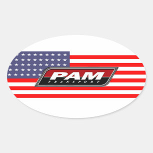 Amerikanischer Stolz PAM-Transport Ovaler Aufkleber