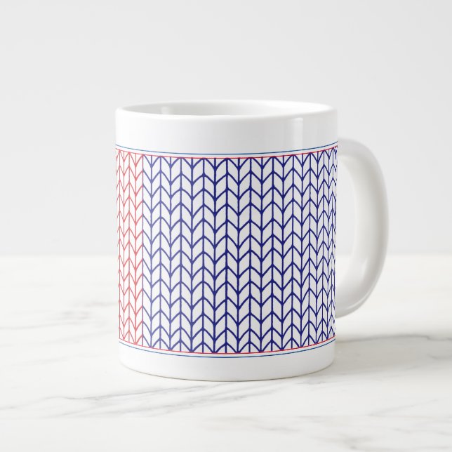 AMERIKANISCHER STRICK Big White Tasse (Vorderseite Rechts)
