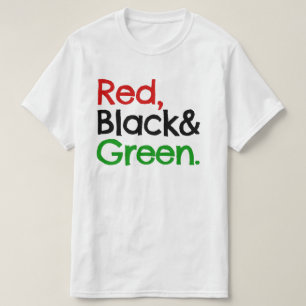 Amerikanischer T - Shirt in Rot, Schwarz und Grün