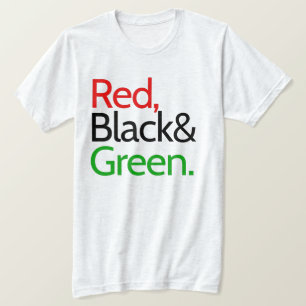 Amerikanischer T - Shirt in Rot, Schwarz und Grün