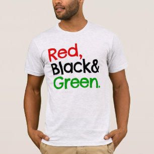 Amerikanischer T - Shirt in Rot, Schwarz und Grün