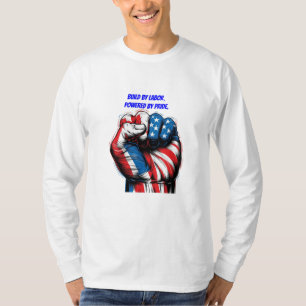 Amerikanischer Tag der Flaggenarbeit am Red white  T-Shirt