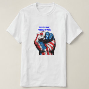 Amerikanischer Tag der Flaggenarbeit am Red white T-Shirt